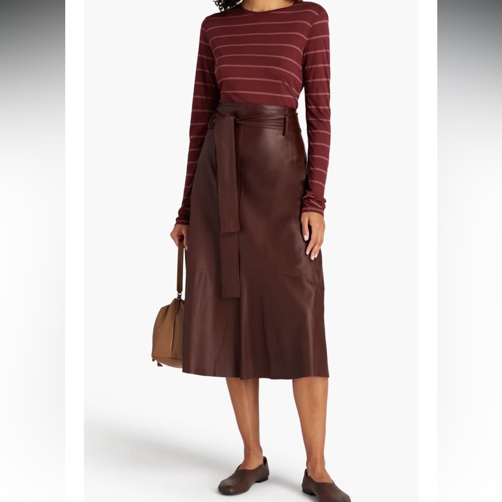 Vince Stripe Jersey Long Sleeve XS Merlot